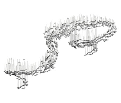Aetherial Glass Leaf Chandelier