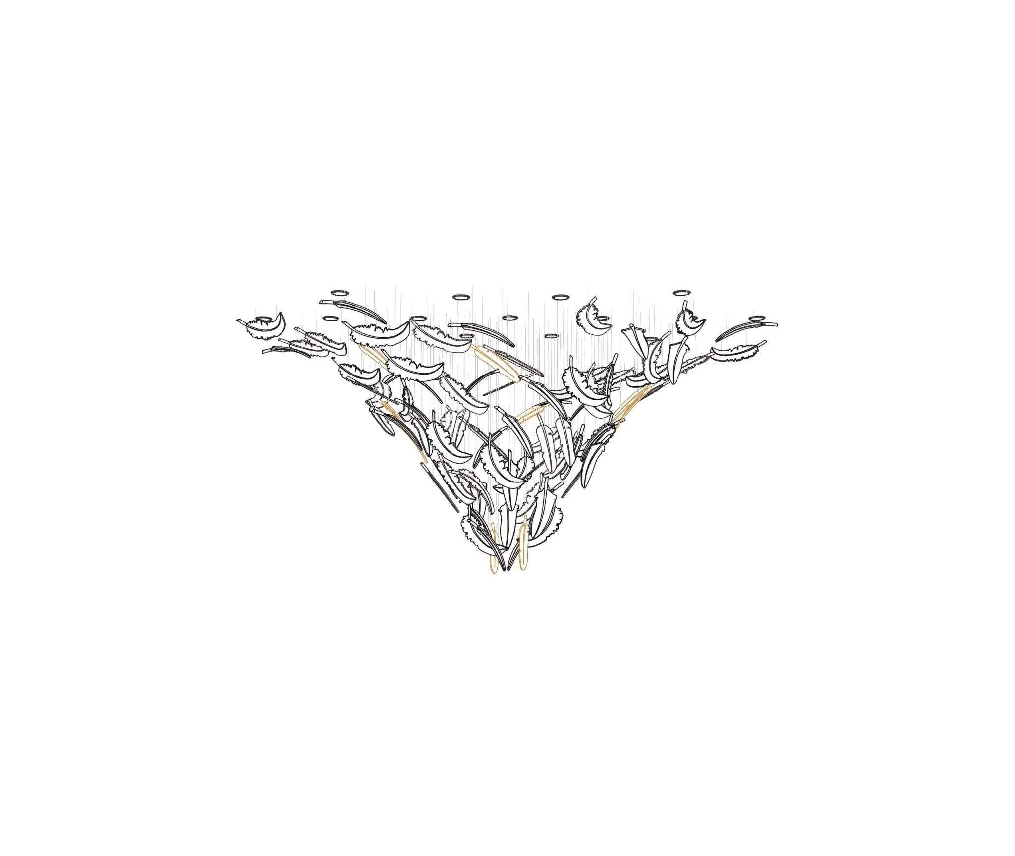 Aetherial Glass Leaf Chandelier