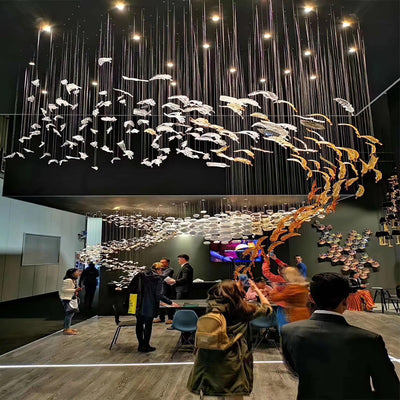 Aetherial Glass Leaf Chandelier