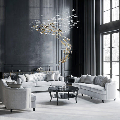 Aetherial Glass Leaf Chandelier