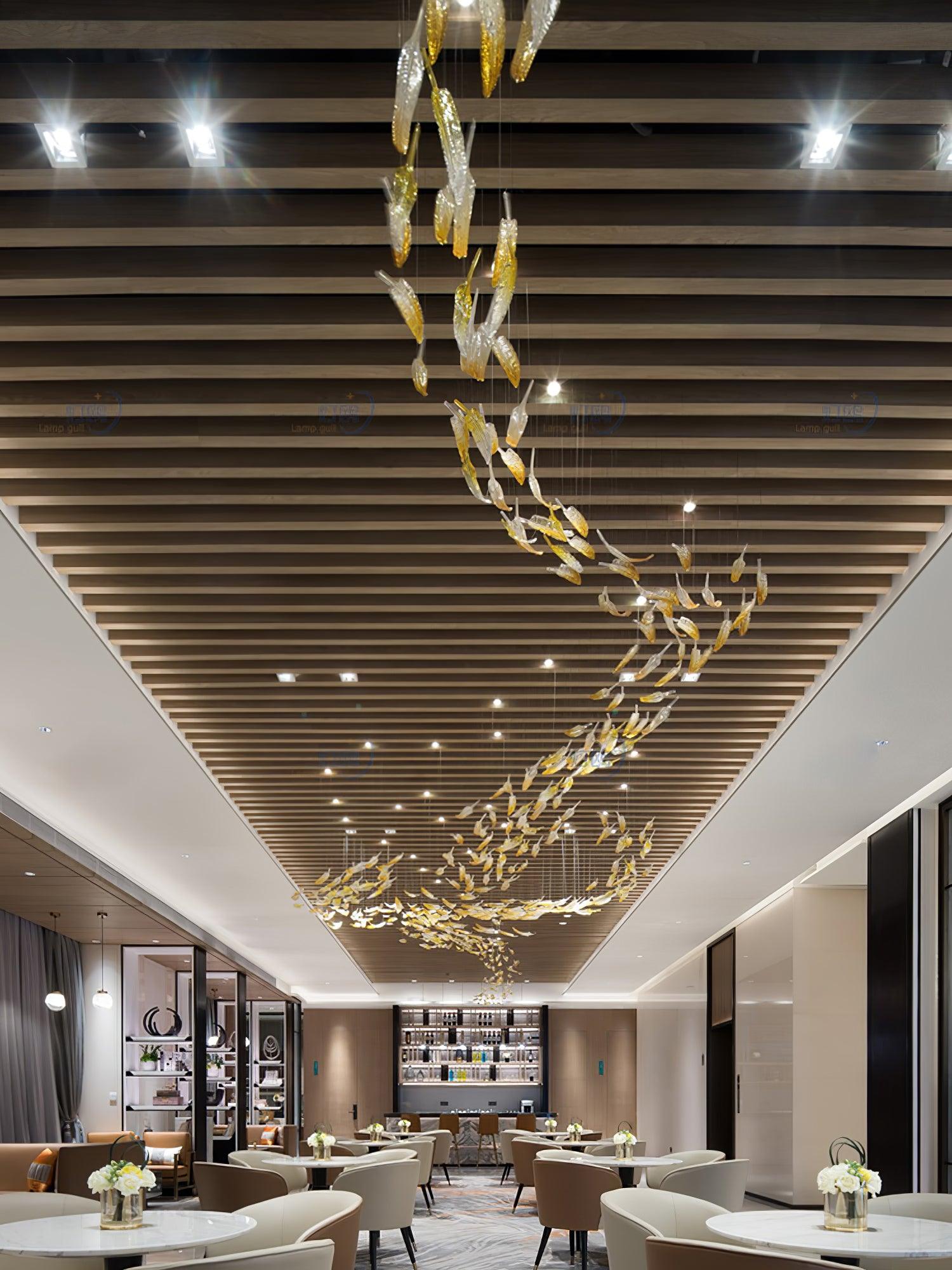 Aetherial Glass Leaf Chandelier