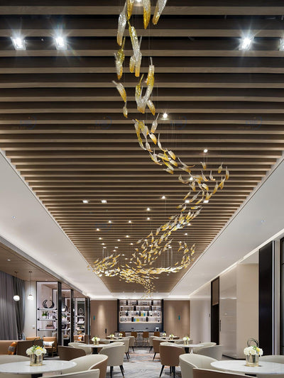 Aetherial Glass Leaf Chandelier