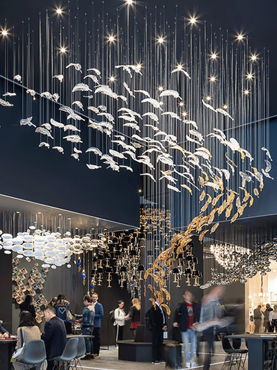 Aetherial Glass Leaf Chandelier