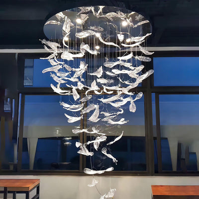 Aetherial Glass Leaf Chandelier