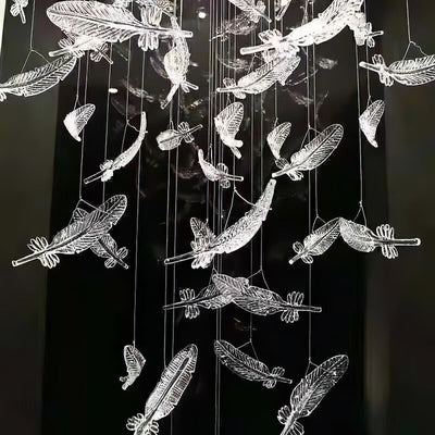 Aetherial Glass Leaf Chandelier