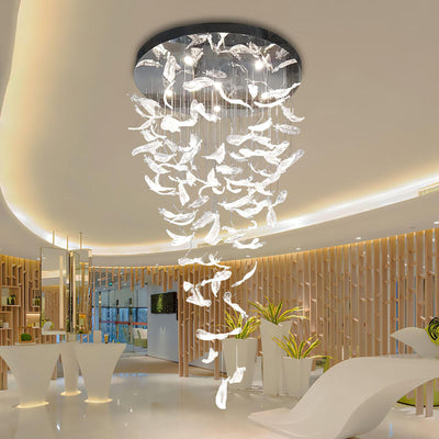 Aetherial Glass Leaf Chandelier