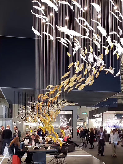 Aetherial Glass Leaf Chandelier
