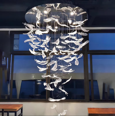 Aetherial Glass Leaf Chandelier