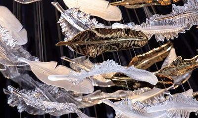 Aetherial Glass Leaf Chandelier