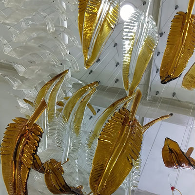 Aetherial Glass Leaf Chandelier
