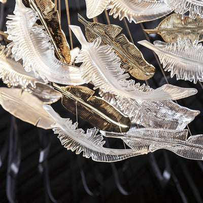 Aetherial Glass Leaf Chandelier