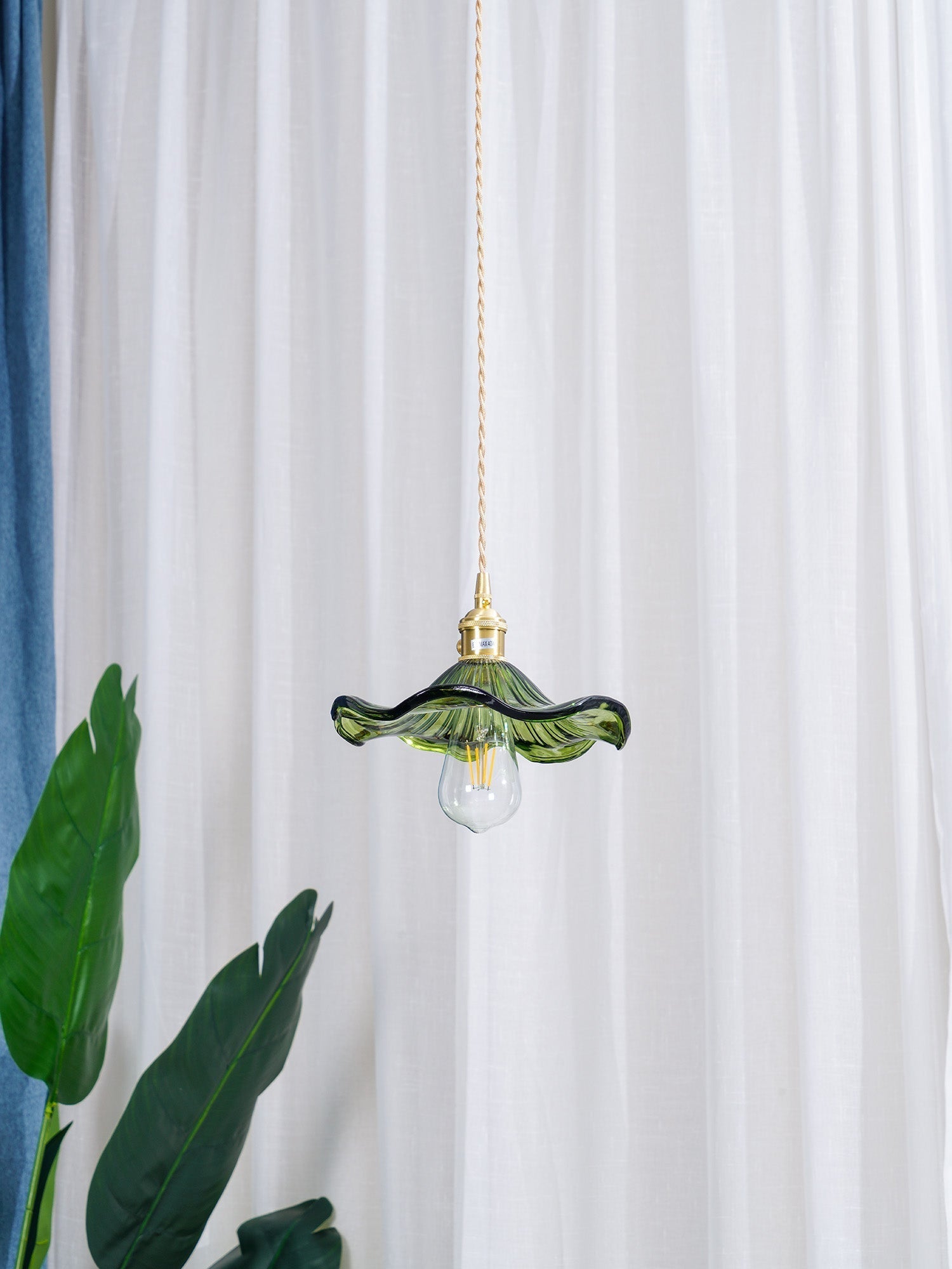 Lioralina Brass & Glass Vintage Pendant Light