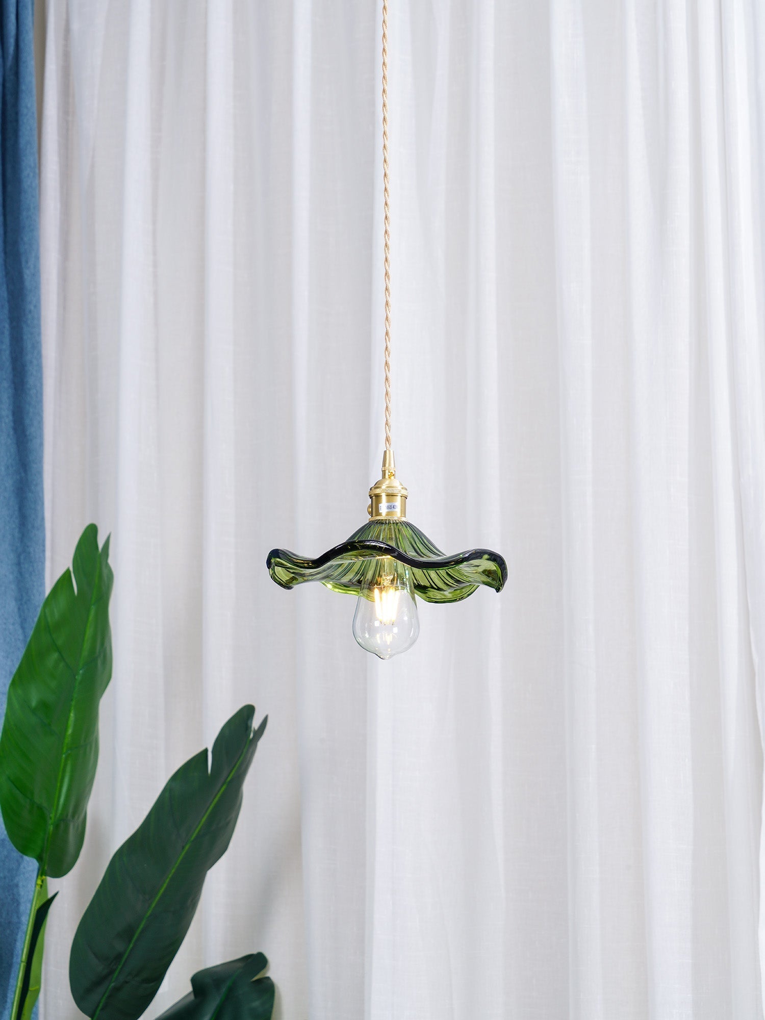 Lioralina Brass & Glass Vintage Pendant Light