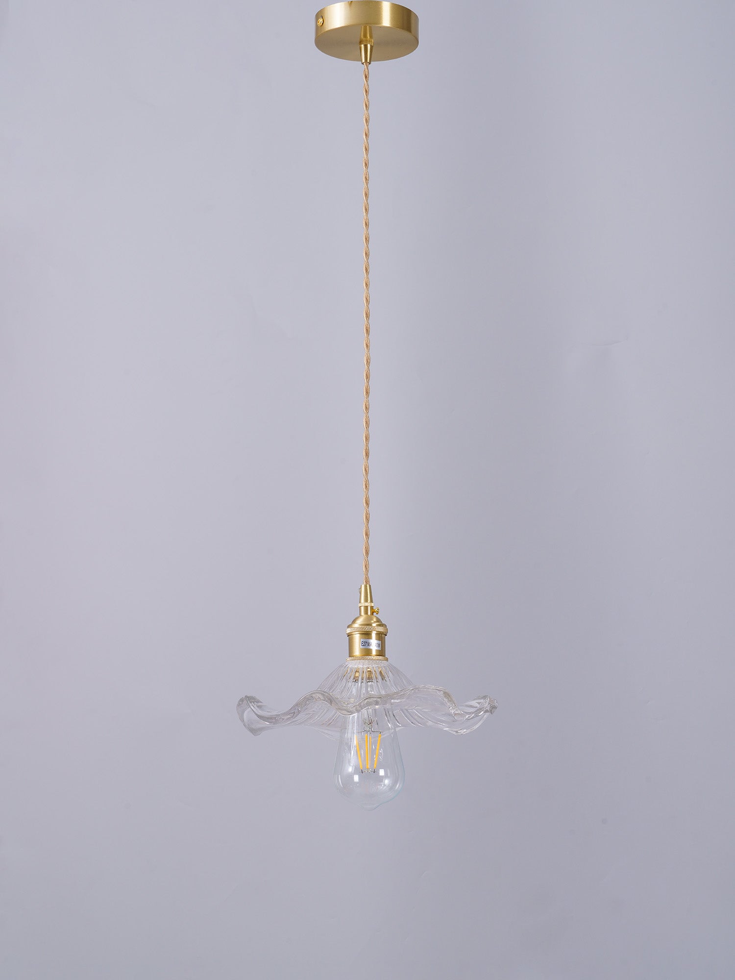 Lioralina Brass & Glass Vintage Pendant Light