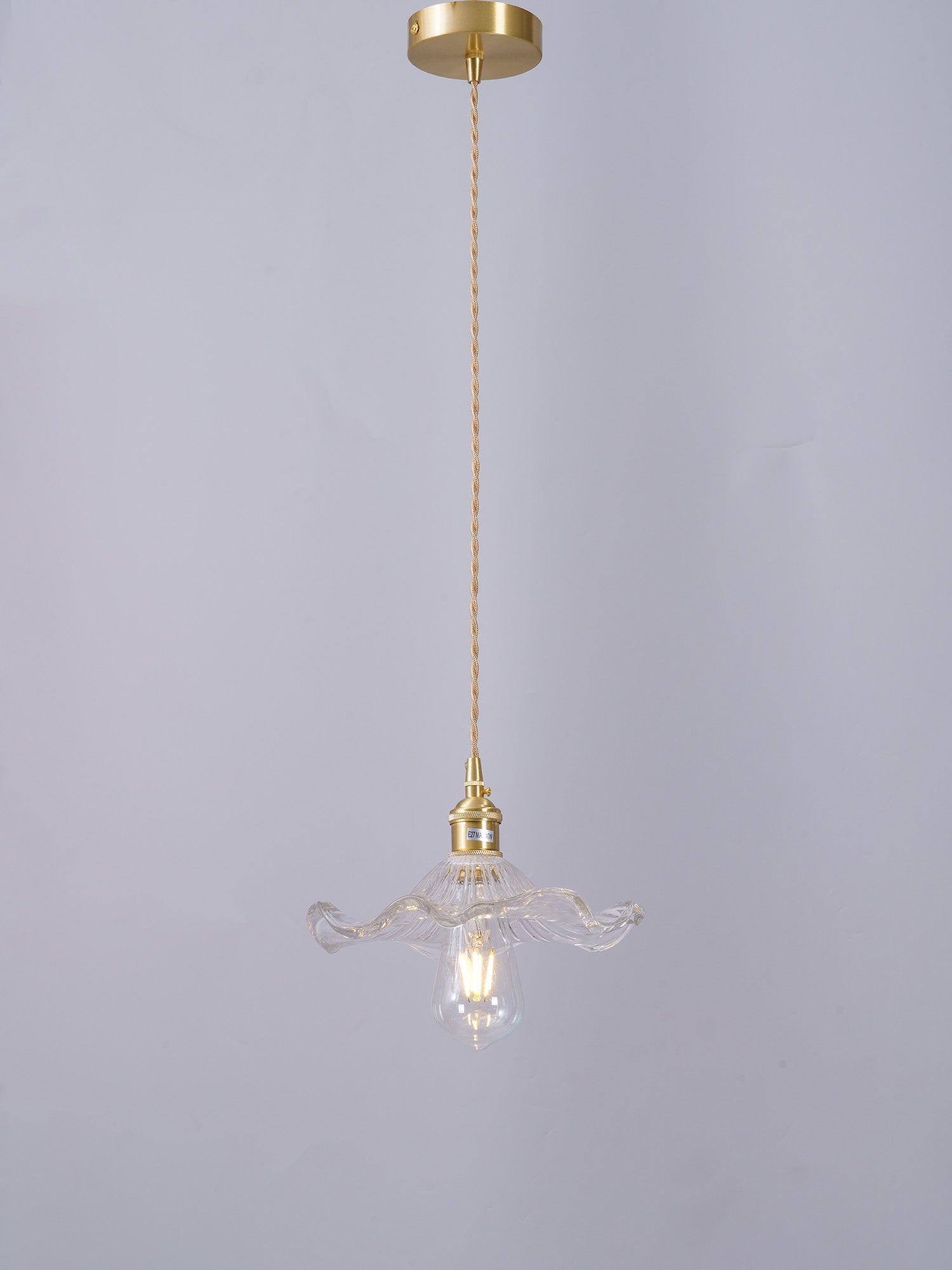 Lioralina Brass & Glass Vintage Pendant Light