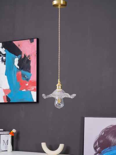 Lioralina Brass & Glass Vintage Pendant Light