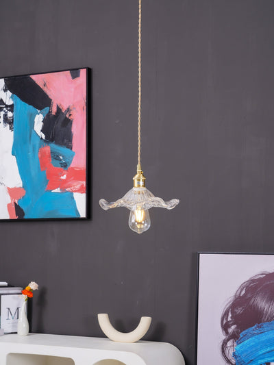 Lioralina Brass & Glass Vintage Pendant Light
