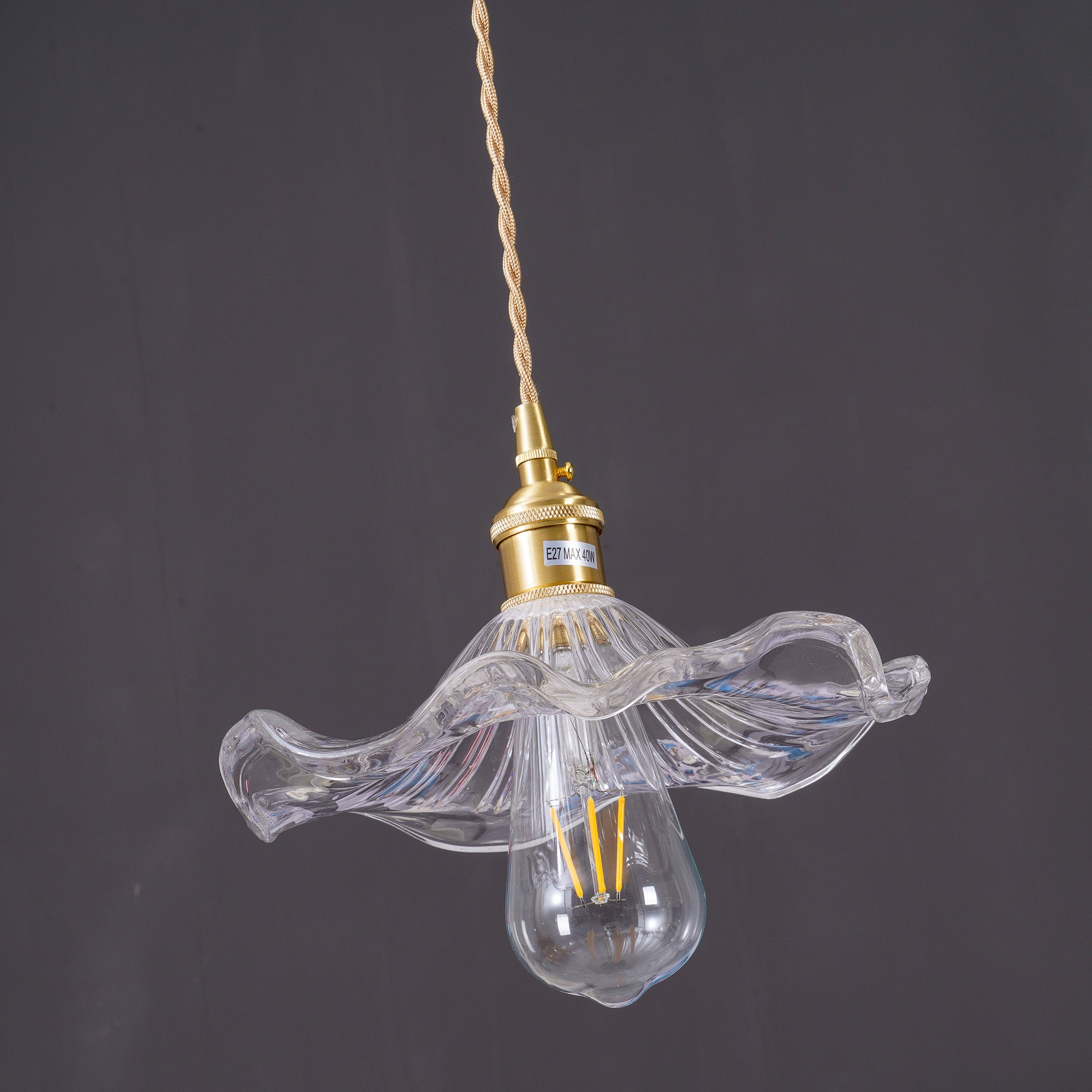 Lioralina Brass & Glass Vintage Pendant Light