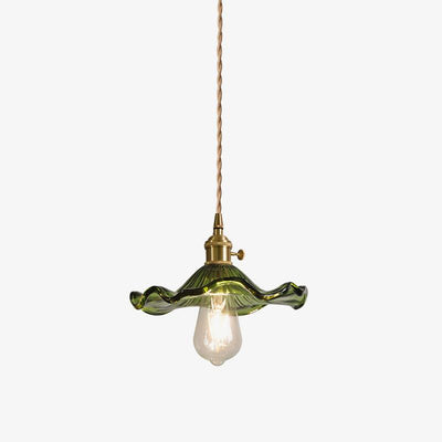 Pineridge Glass Hibiscus Flower Pendant Light