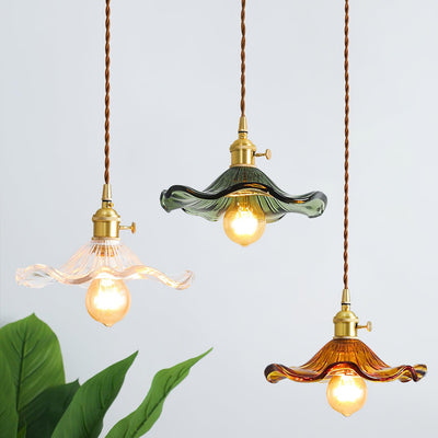 Lioralina Brass & Glass Vintage Pendant Light