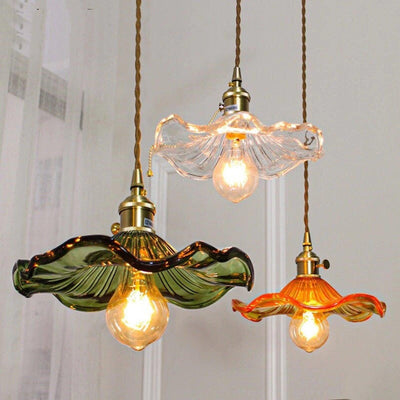 Lioralina Brass & Glass Vintage Pendant Light