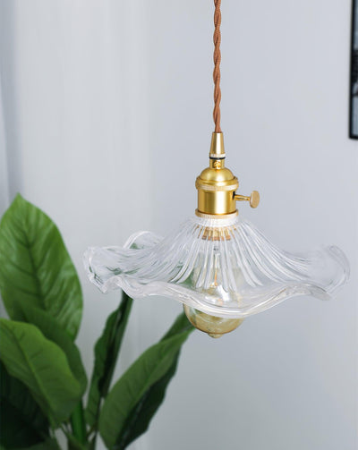 Pineridge Glass Hibiscus Flower Pendant Light
