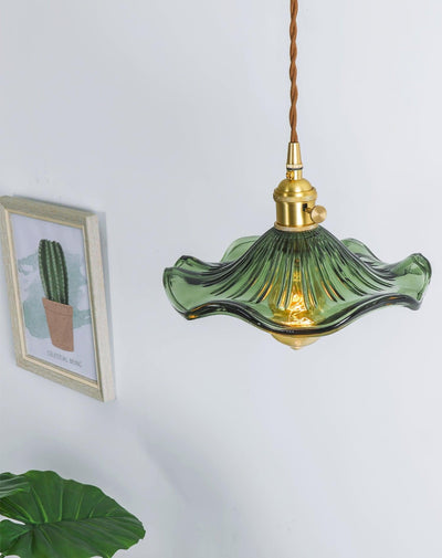 Lioralina Brass & Glass Vintage Pendant Light