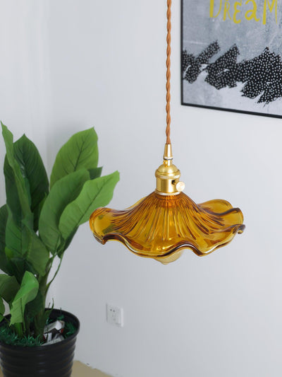 Lioralina Brass & Glass Vintage Pendant Light