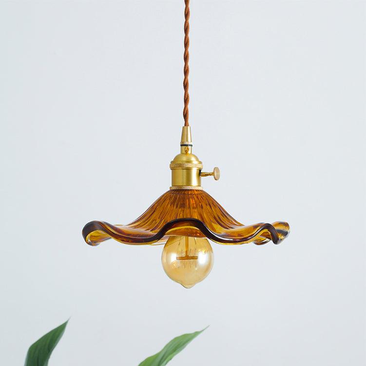 Lioralina Brass & Glass Vintage Pendant Light