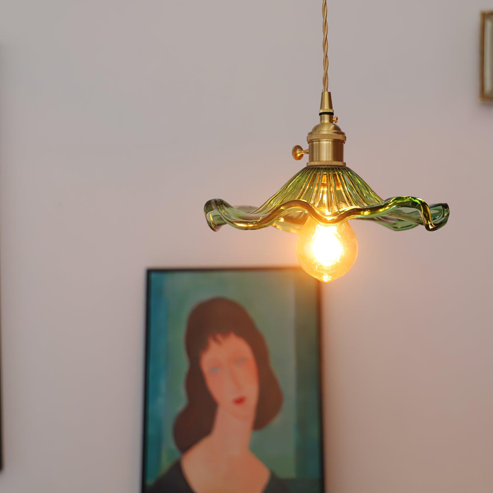 Lioralina Brass & Glass Vintage Pendant Light