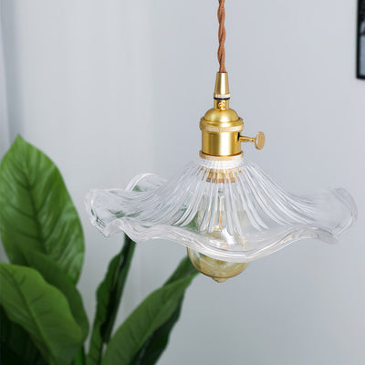 Pineridge Glass Hibiscus Flower Pendant Light