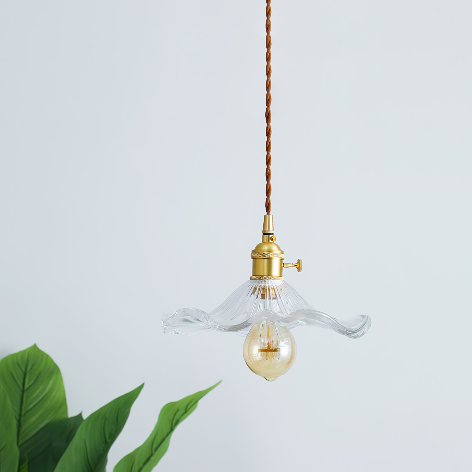 Pineridge Glass Hibiscus Flower Pendant Light