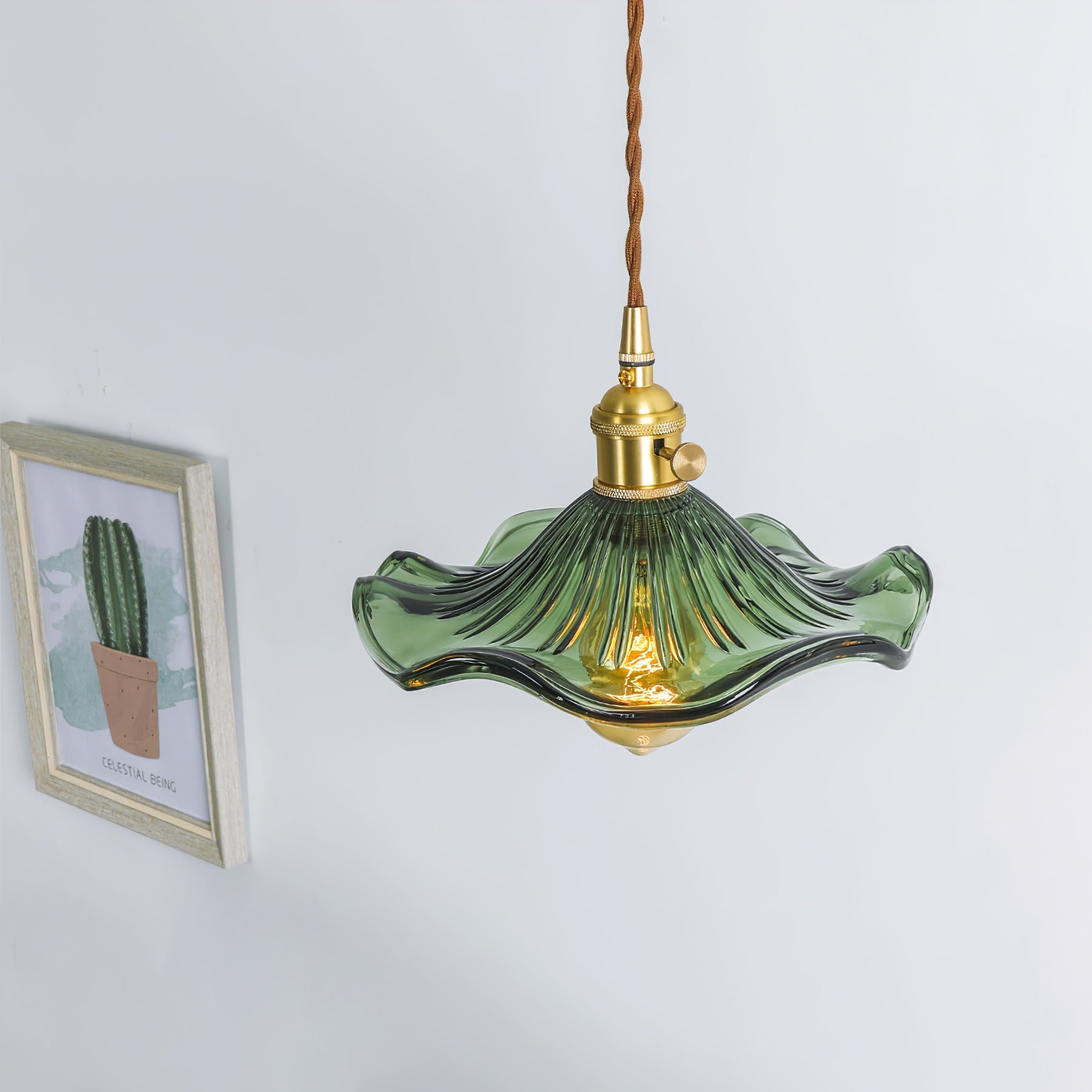 Pineridge Glass Hibiscus Flower Pendant Light