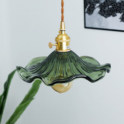 Pineridge Glass Hibiscus Flower Pendant Light