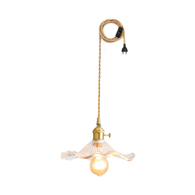 Pineridge Glass Hibiscus Flower Pendant Light