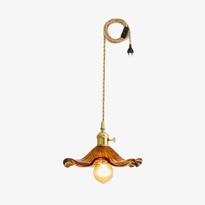 Pineridge Glass Hibiscus Flower Pendant Light
