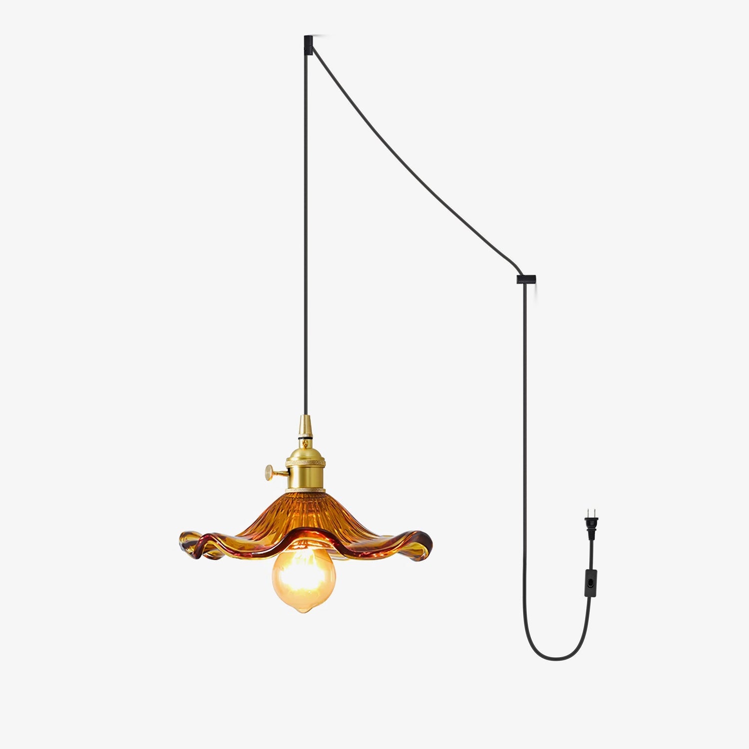 Pineridge Glass Hibiscus Flower Pendant Light
