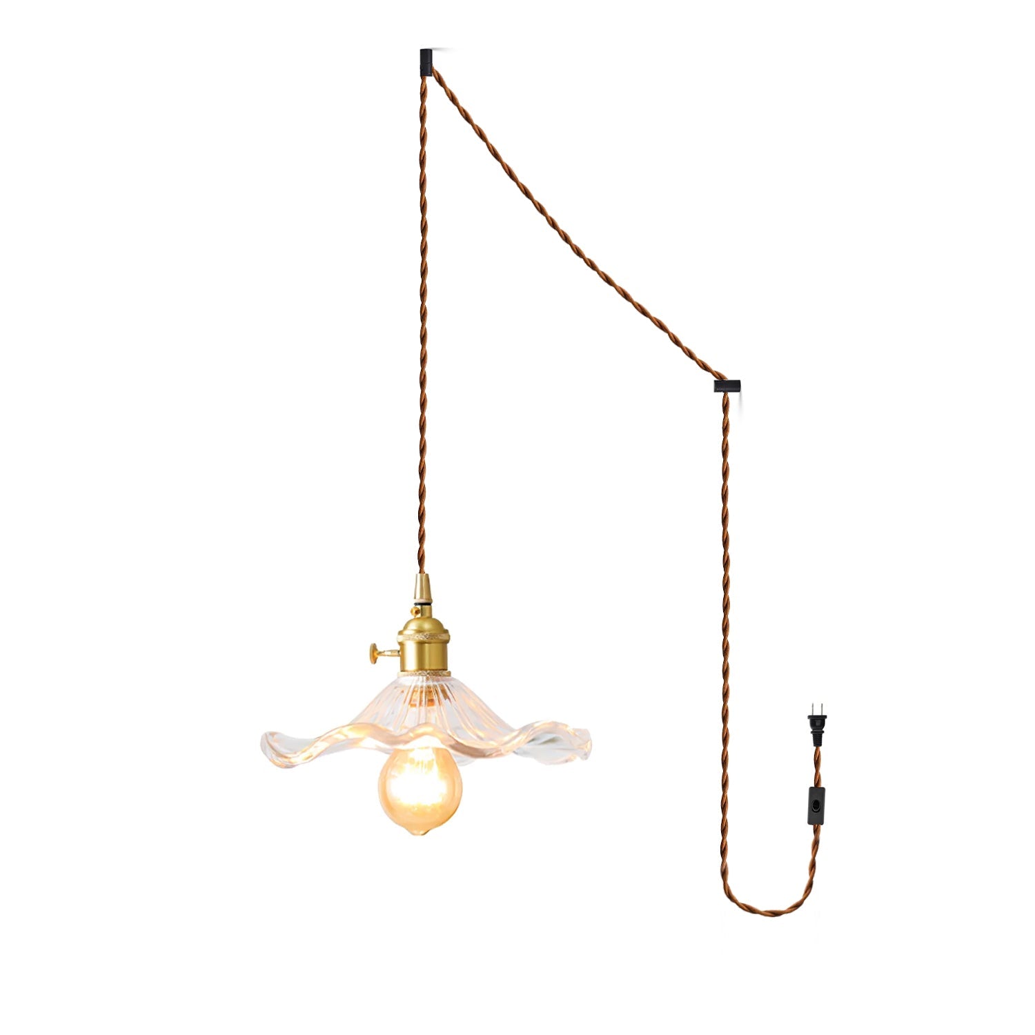 Pineridge Glass Hibiscus Flower Pendant Light