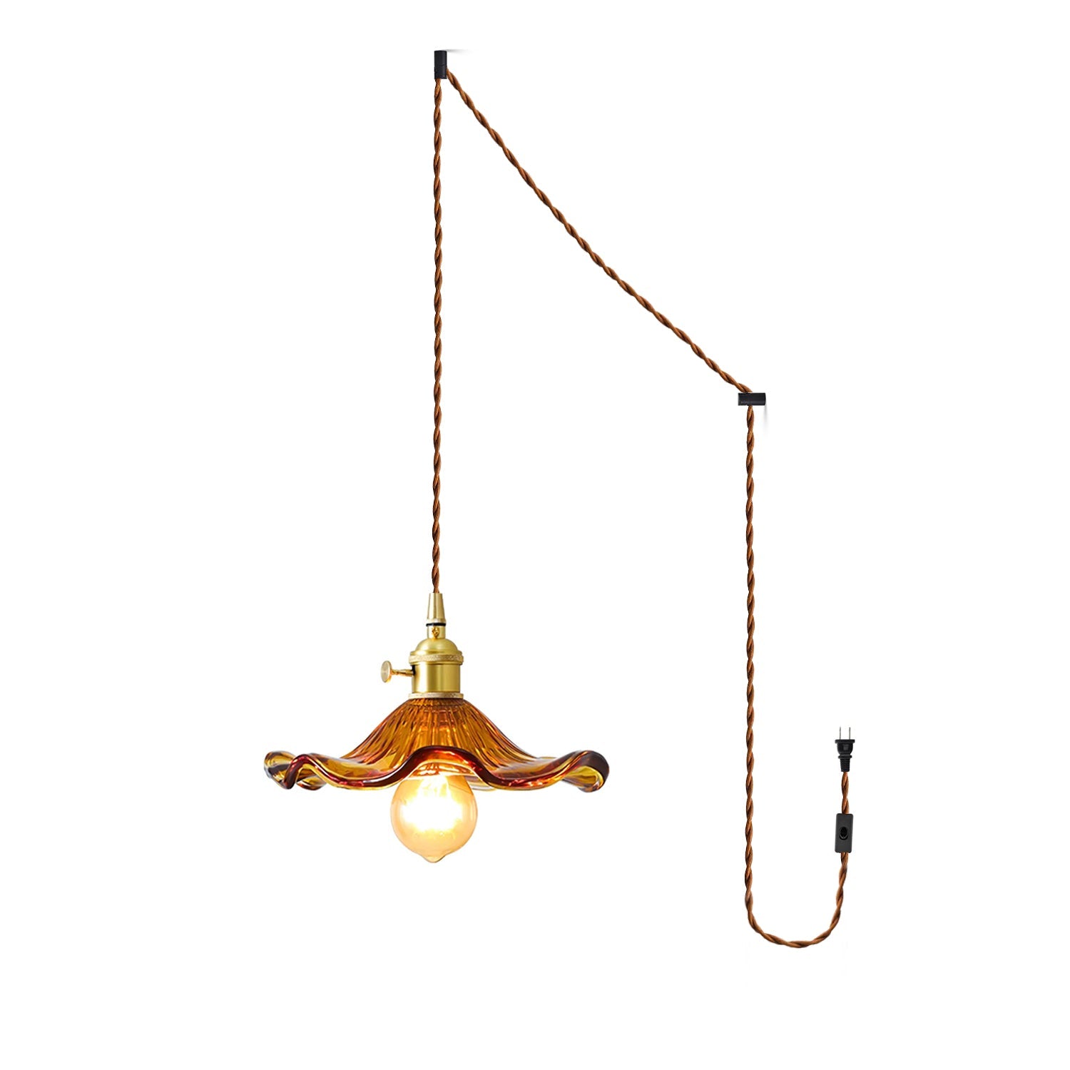 Pineridge Glass Hibiscus Flower Pendant Light