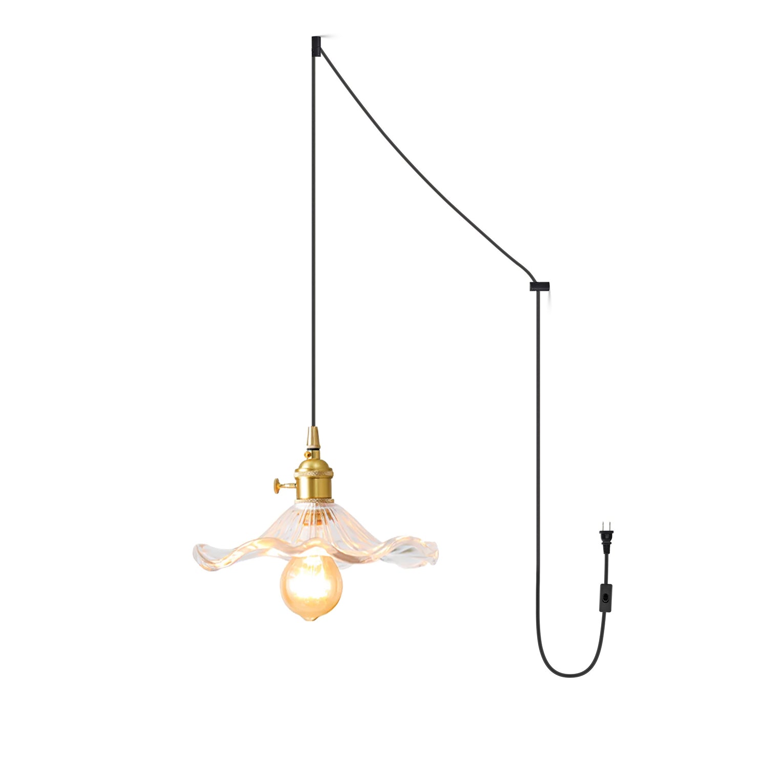 Pineridge Glass Hibiscus Flower Pendant Light