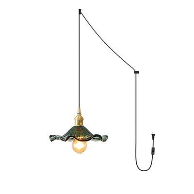 Pineridge Glass Hibiscus Flower Pendant Light