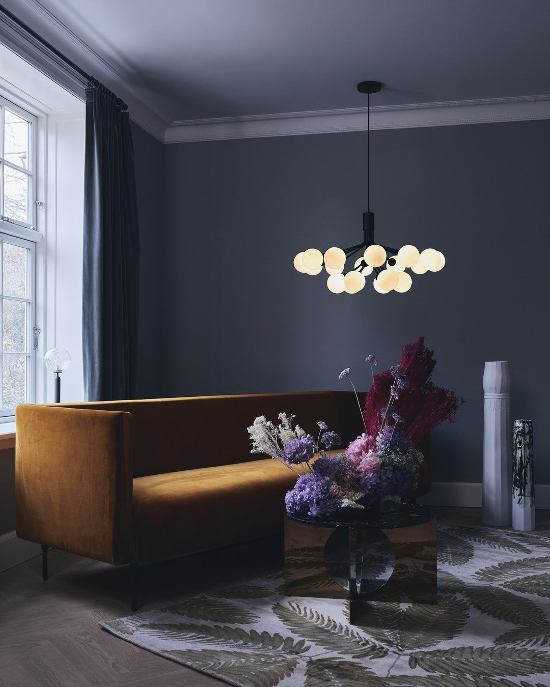Eirelelle Pendant Lamp Glass Globe Cluster Brass