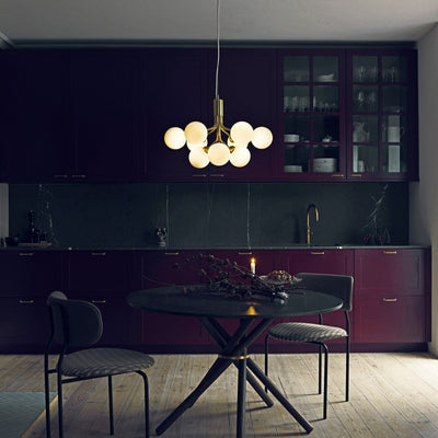 Eirelelle Pendant Lamp Glass Globe Cluster Brass