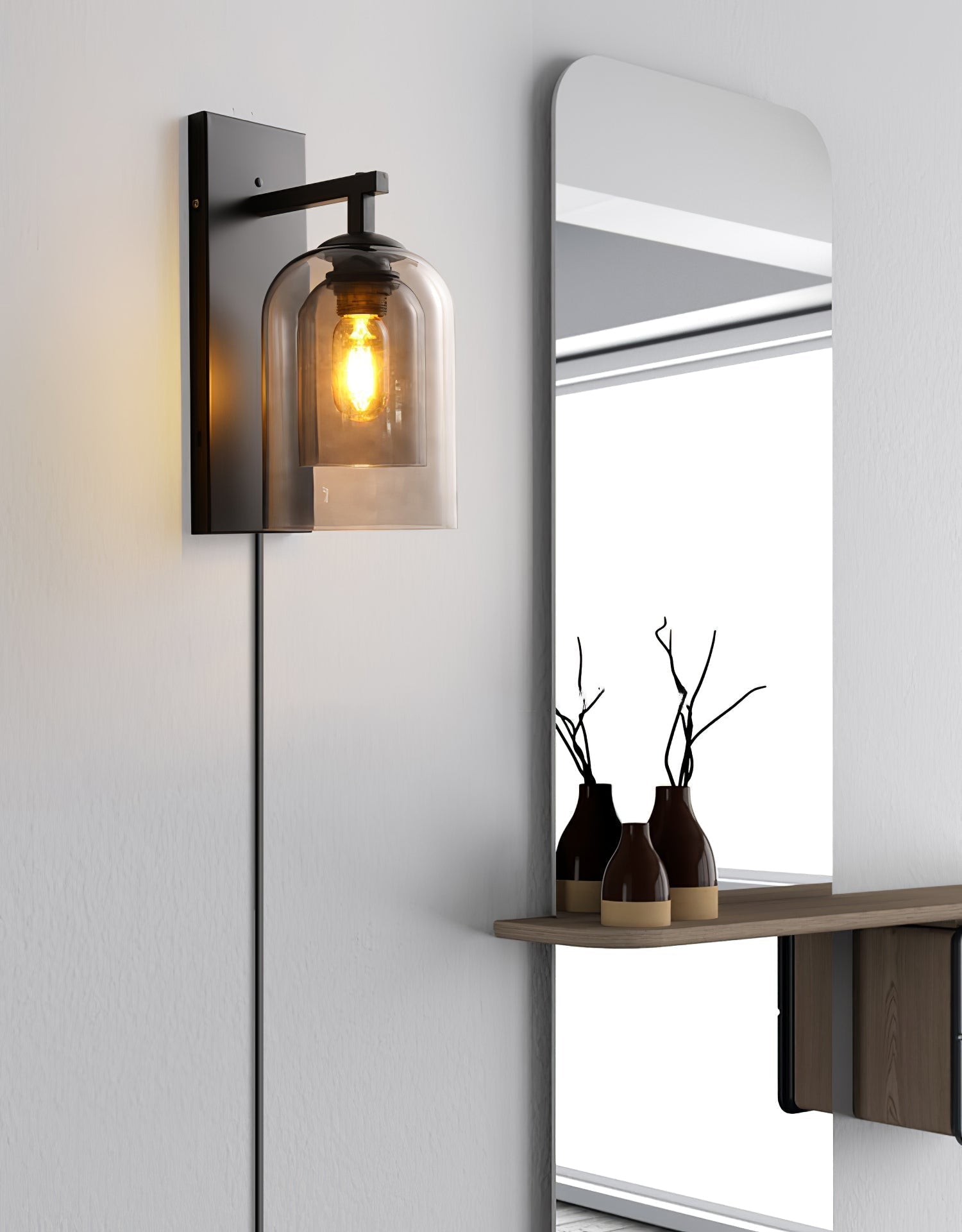 Celerira Nordic Art Tubular Plug-in Glass Wall Lamp