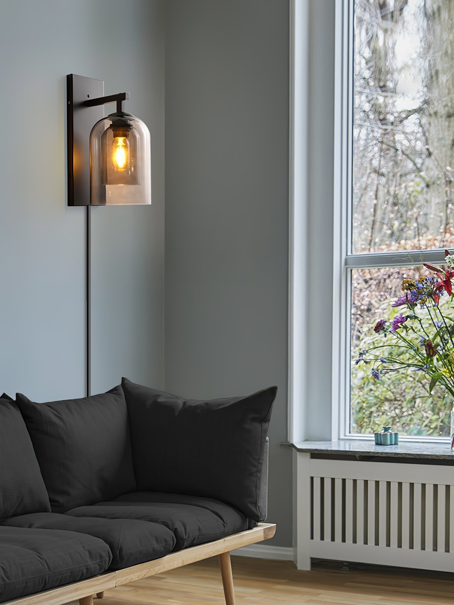 Celerira Nordic Art Tubular Plug-in Glass Wall Lamp