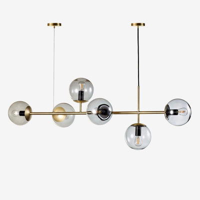 Yorvin Pendant Lamp Orb Brass Glass for Living Room