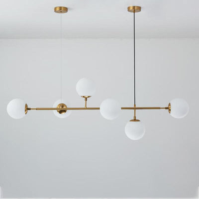 Yorvin Pendant Lamp Orb Brass Glass for Living Room