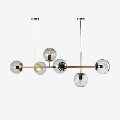 Yorvin Pendant Lamp Orb Brass Glass for Living Room