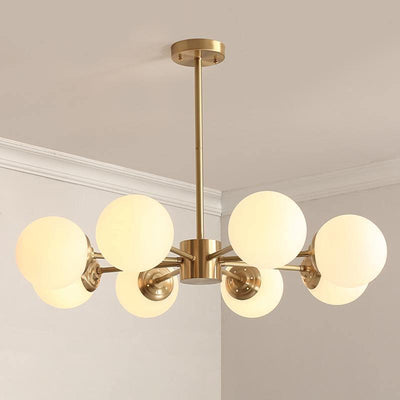 Eshlen Chandelier Brass Opal Glass