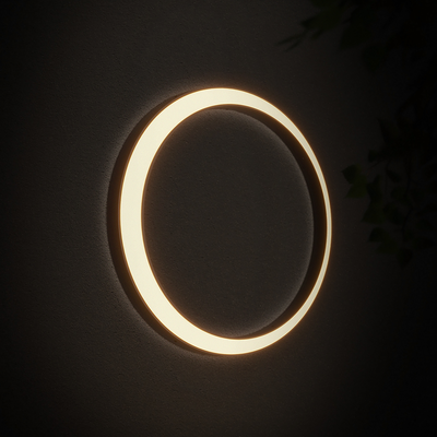Oron Circular Moon Modern Steel Outdoor Wall Lights